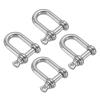 PATIKIL D-Ring Shackles, 4Pcs 13/32 Inch Inner Width Stainless Steel U Type Fob Key Hook Small Bow Shackle for DIY Craft Leather Replacement view 1