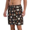 Ogniwo French Roosters Mens Shorts Casual Drawstring Inseam Shorts Stretch Summer Beach Wear White view 2
