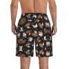 Ogniwo French Roosters Mens Shorts Casual Drawstring Inseam Shorts Stretch Summer Beach Wear White view 3