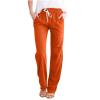 Womens Cotton Linen Casual Yoga Pants Sweatpants Casual Elastic High Waisted Comfy Lightweight Jogger Pants with Pocket view 1