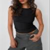 Trendy Queen Women Going Out Casual Tank Tops Spring Summer Basic Cute 2024 Sleeveless Shirt Y2K Fashion Outfit Clothes Black S view 2