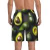 Avocado Fruit Pattern Men's Quick Dry Swim Trunks Beach Shorts with Mesh Lining Waist Drawstring with 3 Pockets White view 3