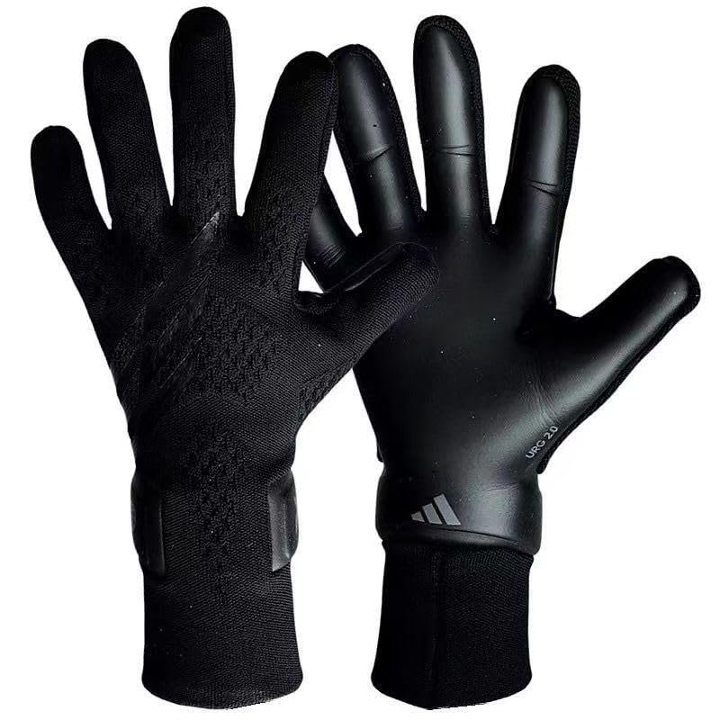 GJPWAKWM Soccer Goalkeeper Gloves Goalie Training Gloves Strong Grip Anti-Slip and Breathable for Adults and Children (Black,7)