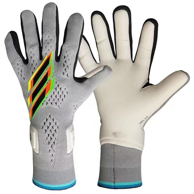 GJPWAKWM Soccer Goalkeeper Gloves Goalie Training Gloves Strong Grip Anti-Slip and Breathable for Adults and Children (Grey,7)