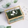 Personalized Initial Glass Ring Box with Moss, Custom Monogram Ring Box for Wedding Ceremony, Bridesmaid Jewelry Box, Birthday, Engagements Gifts for Her, Ring Bearer Box, Wedding Favors, view 1