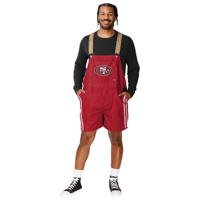 FOCO San Francisco 49ers NFL Mens Team Stripe Bib Shortalls - XL