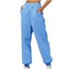 Women's Cinch Bottom Sweatpants High Waisted Athletic Joggers with Pockets Baggy Casual Sweatpants Workout Yoga Pants Blue view 1