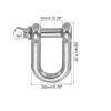 PATIKIL D-Ring Shackles, 2Pcs 13/32 Inch Inner Width Stainless Steel U Type Fob Key Hook Small Bow Shackle for DIY Craft Leather Replacement view 2