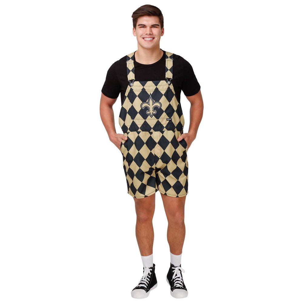 FOCO New Orleans Saints NFL Mens Thematic Bib Shortalls - 2XL