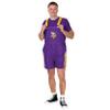 FOCO Minnesota Vikings NFL Mens Team Stripe Bib Shortalls - M view 1