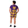 FOCO LSU Tigers NCAA Mens Plaid Bib Shortalls - 3XL view 2