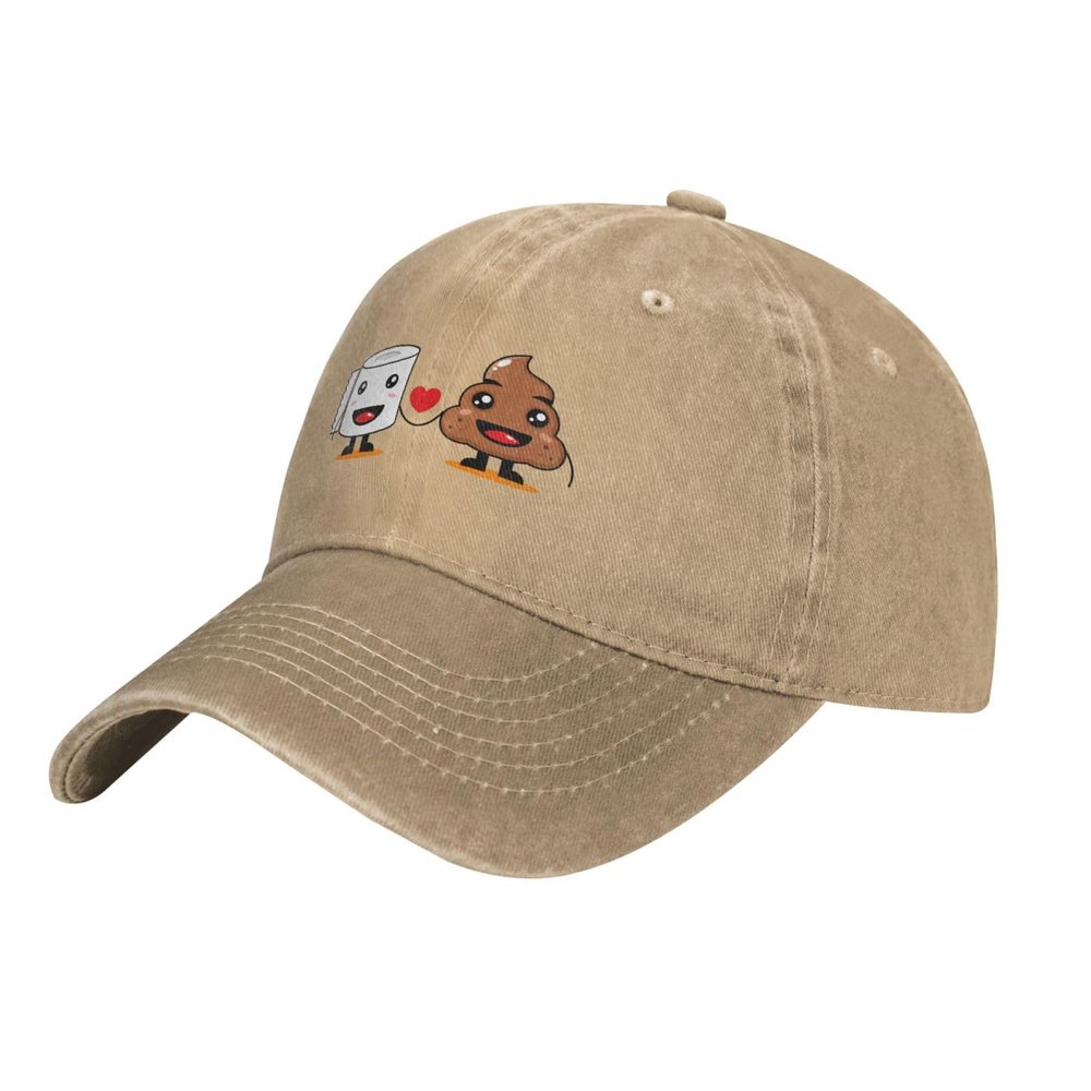 Cute Poo and Toilet Paper Dad Hat Vintage Baseball Cap for Men Women Hats Gifts Trucker Caps Natural