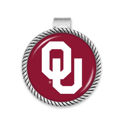 From the Heart Oklahoma Sooners Circle Visor Clip Licensed Car Truck Vehicle Accessory OU, Silver