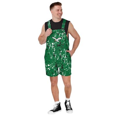 FOCO Philadelphia Eagles NFL Mens Paint Splatter Bib Shortalls - 3XL