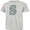47 MLB Men's Gray Distressed Imprint Primary Logo Wordmark Short Sleeve Baseball T-Shirt - Seattle Mariners Gray Small view 1