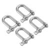 PATIKIL D-Ring Shackles, 4Pcs 5/16 Inch Inner Width Stainless Steel U Type Fob Key Hook Small Bow Shackle for DIY Craft Leather Replacement view 1