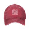Bat Lollipop Cross and Star Seamless Figure Dad Hat Vintage Baseball Cap for Men Women Hats Gifts Trucker Caps Red view 2
