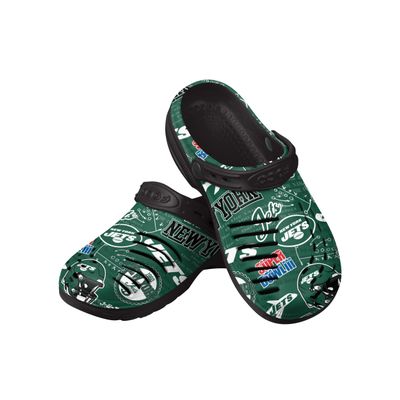 FOCO New York Jets NFL Mens Historic Print Clog with Strap - L