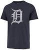 47 MLB Men's Team Color Distressed Imprint Primary Logo Wordmark Short Sleeve Baseball T-Shirt - Detroit Tigers Navy Small view 1