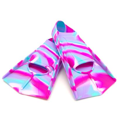 Fadgesy Swimming Training Fins,Comfortable Silicone Flippers for Swimming and Diving,Size Suitable Kids Girls Boys Adult (DopamineAmusementPark, XS)