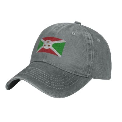 Flag of Burundi Dad Hat Vintage Baseball Cap for Men Women Hats Gifts Trucker Caps Gray