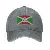 Flag of Burundi Dad Hat Vintage Baseball Cap for Men Women Hats Gifts Trucker Caps Gray view 2