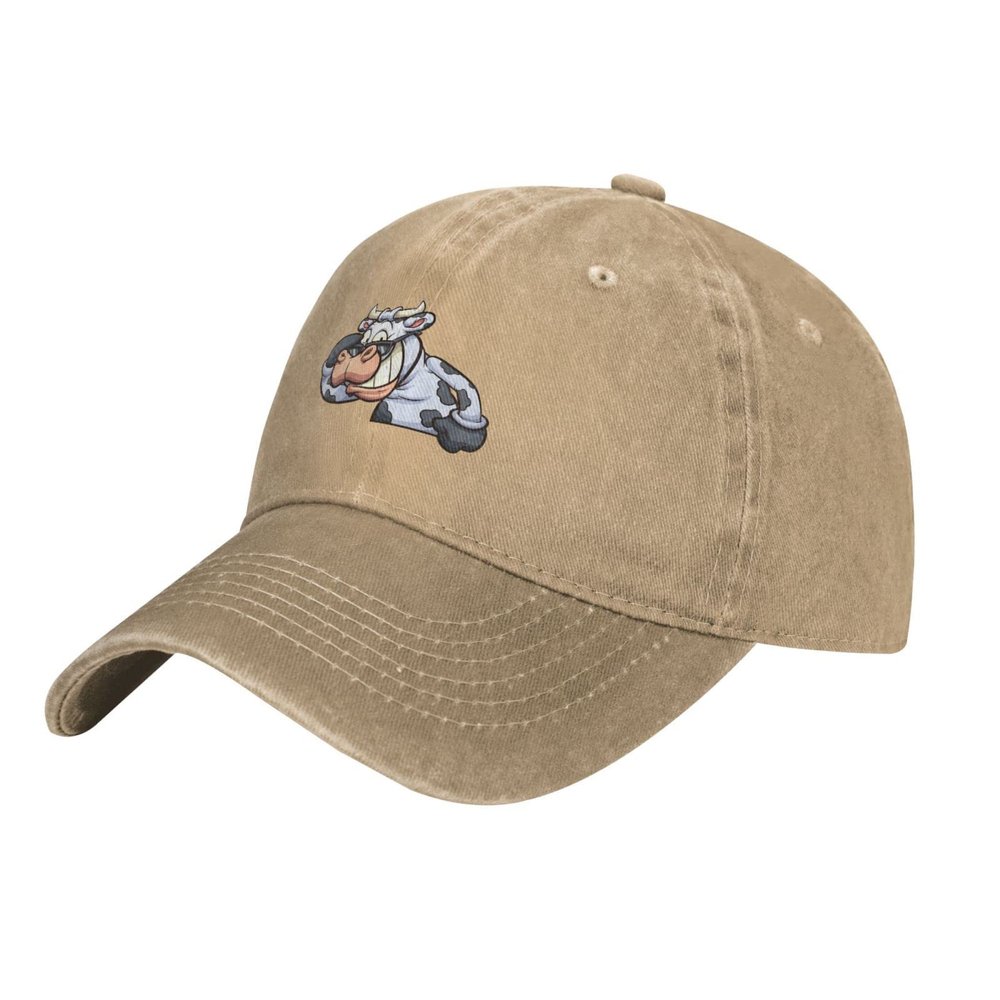 Cow with Sunglasses Dad Hat Vintage Baseball Cap for Men Women Hats Gifts Trucker Caps Natural