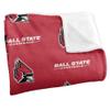Ball State University Cardinals Blanket, 36" x 58", Logo Pattern, Silky Touch Super Soft Throw view 3