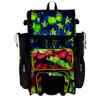 Boombah Superpack Hybrid Rolling Bat Bag - Wheeled & Backpack Version - USA Softball Ballpark Black/Royal Blue/Red view 1