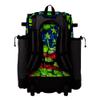 Boombah Superpack Hybrid Rolling Bat Bag - Wheeled & Backpack Version - USA Softball Ballpark Black/Royal Blue/Red view 3