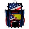 Boombah Rolling Superpack Baseball/Softball Gear Bag - Telescopic Handle - Holds 4 Bats - Wheeled Version - USA Softball Royal Blue/Red/Optic Yellow view 1