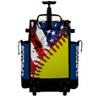 Boombah Rolling Superpack Baseball/Softball Gear Bag - Telescopic Handle - Holds 4 Bats - Wheeled Version - USA Softball Royal Blue/Red/Optic Yellow view 3