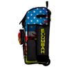 Boombah Rolling Superpack Baseball/Softball Gear Bag - Telescopic Handle - Holds 4 Bats - Wheeled Version - USA Softball Classic Optic Yellow/Royal Blue/Red view 4