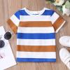 AIMAOMI Kids Toddler Baby Boy Girls Stripe Print Short Sleeve T Shirt Tops Clothes Girls Athletic T (Blue, 3-4 Years) view 2