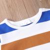 AIMAOMI Kids Toddler Baby Boy Girls Stripe Print Short Sleeve T Shirt Tops Clothes Girls Athletic T (Blue, 3-4 Years) view 4