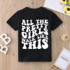 AIMAOMI Toddler Kids Baby Girls Short Sleeve Wavy Letter Print Shirt Mama's Funny T Shirt Tops for (Black, 6-7 Years) view 2