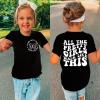 AIMAOMI Toddler Kids Baby Girls Short Sleeve Wavy Letter Print Shirt Mama's Funny T Shirt Tops for (Black, 6-7 Years) view 4