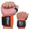 Beast Power Gear Wrist Wraps for Weightlifting 18 Premium Quality Wrist Support for Bodybuilding Heavy Duty Thumb Loop Powerlifting, Strength Training for Men and Women (Solid Orange, 18")