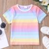 AIMAOMI Kids Toddler Baby Boy Girls Stripe Print Short Sleeve T Shirt Tops Clothes Girls Athletic T (Pink, 3-4 Years) view 3