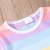 AIMAOMI Kids Toddler Baby Boy Girls Stripe Print Short Sleeve T Shirt Tops Clothes Girls Athletic T (Pink, 3-4 Years) view 4