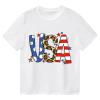 AIMAOMI 4th of July Toddler Baby Girl Boy Funny Letter Print Short Sleeve Cotton T Shirts Tops Tee (White, 8-10 Years) view 2