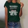 NineFit Basics Womens 2024 T Shirt This Baseball Grandma Loves Her Baseball Boys Tops Grandma Baseball T-Shirts Funny Mothers Day Shirt Mommy Shirts Loose Comfy Cute Print Blouse Tops Green, 3X-Large view 4