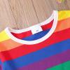 AIMAOMI Kids Toddler Baby Boy Girls Stripe Print Short Sleeve T Shirt Tops Clothes Girls Athletic T (Yellow, 5-6 Years) view 3