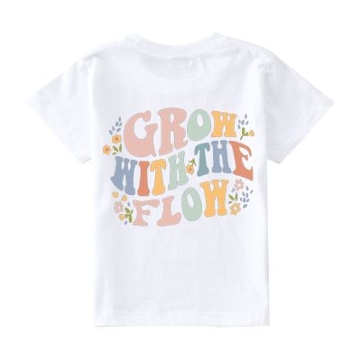 AIMAOMI Toddler Girls Short Sleeve Summer Letter Graphic Ringer Tee T-Shirts Top Baby Spring Summer (White, 5-6 Years)