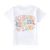 AIMAOMI Toddler Girls Short Sleeve Summer Letter Graphic Ringer Tee T-Shirts Top Baby Spring Summer (White, 5-6 Years)