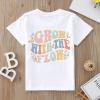 AIMAOMI Toddler Girls Short Sleeve Summer Letter Graphic Ringer Tee T-Shirts Top Baby Spring Summer (White, 5-6 Years) view 3