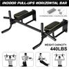 Wall Mounted Pull Up Bar and Dip Station,Heavy Duty Fitness Equipment Chin-up Bar for Indoor Home Gym Workout,Support to 440lbs, Red,Black view 3