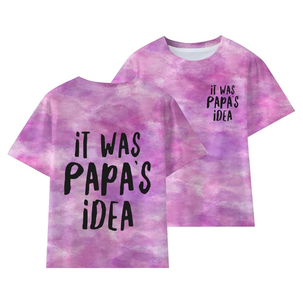 AIMAOMI Girls Fashion Cute ink Tie Dyed Cartoon Crewneck Crop Tops Birthday T Shirts Tees Preppy (F, 3-4 Years)