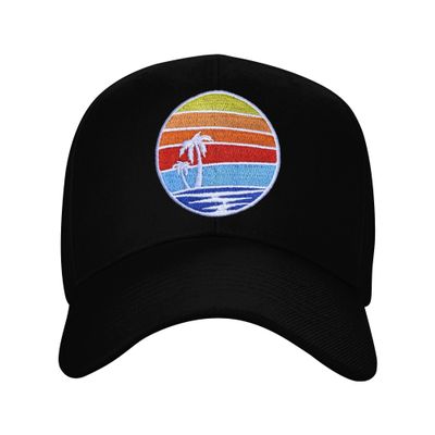 famliihw Hawaiian Palm Tree Baseball Cap Embroidered Tropical Baseball Hat Adjustable for Men Women Athletic Sports Hiking Running Travel