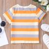 AIMAOMI Kids Toddler Baby Girls Spring Summer Stripe Print Short Sleeve T Shirt Tops Clothes Short (Gold, 3-4 Years) view 2